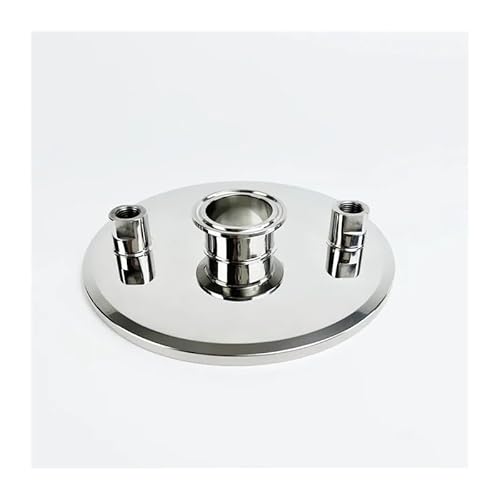 UYCUODLUY 6" (154mm) OD167 Tri-clamp Flat Cover/Cap with 1.5" Ferrule Clamp and 1/4" FNPT * 2 for Extractor,SS304 von UYCUODLUY