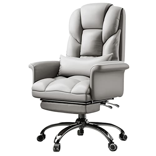 UYCVT Ergonomischer Drehstuhl mit hoher Rückenlehne und Lendenwirbelstütze aus PU-Leder und bequemem Pedalrollstuhl von UYCVT