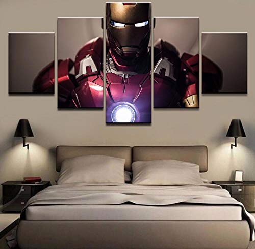 UYEDSR 5 stücke leinwand Gemälde und Poster Marvel Avengers Iron Man Film Iron Man gemalt Bild wandbilder Kunstdruck Wohnzimmer Home Wand von UYEDSR