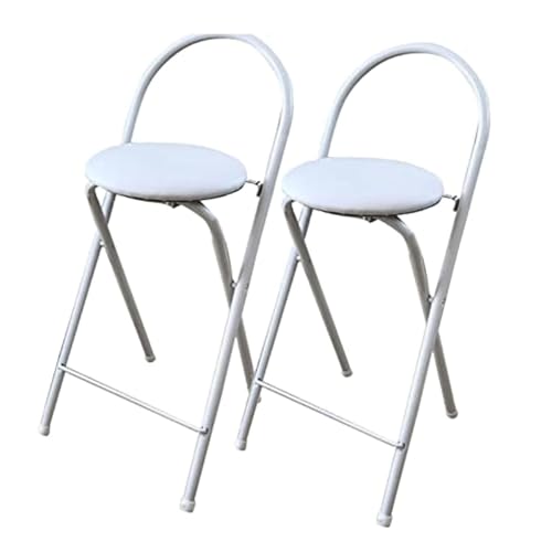 UYHBCNQD Hohe Barstühle, Barhocker, 2er-Set, zusammenklappbar, mit Rückenlehne und Fußstütze, Thekenhocker, PU-Polsterung, für Bar, Restaurant, Zuhause, Hochhocker, genießen Sie das Leben von UYHBCNQD