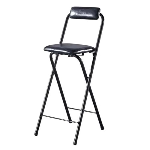 UYHBCNQD Hoher Barstuhl, klappbarer Barhocker, Metall, tragbar, 55 cm - 75 cm hoch, hoher Barstuhl mit Rückenlehne und gepolstertem Sitz, Thekenhocker, genießen Sie das Leben von UYHBCNQD