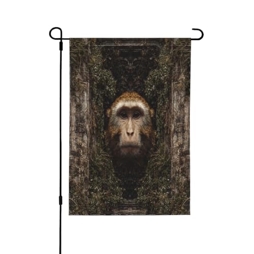 Dekorative doppelseitige Flagge mit Affen im Schloss, Gartenbanner, perfekt für Innen- und Außenbereich, erhältlich in zwei Größen Dekorative doppelseitige Flagge mit Affen im Schloss, Gartenbanner, perfekt für Innen- und Außenbereich, erhältlich in zwei Größen von UYHhgqw