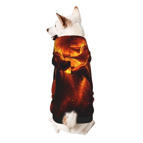 Dogs in Flames Hunde-Kapuzenpullover, weiches und atmungsaktives Polyester, Haustierkleidung für kleine Hunde, Jungen und Mädchen von UYHhgqw
