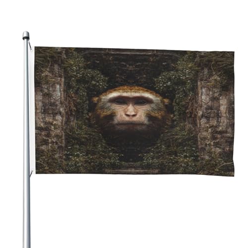 Doppelseitige Flagge mit Affen im Schloss, 1,2 x 1,8 m, strapazierfähig, für draußen und Garten, perfekt für Schlafzimmer und Garten Doppelseitige Flagge mit Affen im Schloss, 1,2 x 1,8 m, strapazierfähig, für draußen und Garten, perfekt für Schlafzimmer und Garten von UYHhgqw