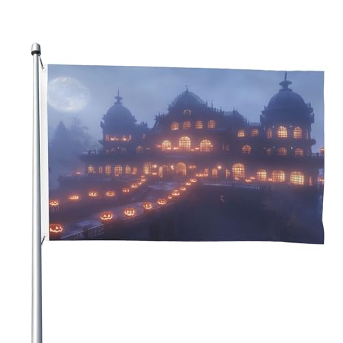Halloween-Schloss, 1,2 x 1,8 m, doppelseitige Flagge, strapazierfähig, Outdoor- und Gartenbanner, perfekt für Schlafzimmer und Garten Halloween-Schloss, 1,2 x 1,8 m, doppelseitige Flagge, strapazierfähig, Outdoor- und Gartenbanner, perfekt für Schlafzimmer und Garten von UYHhgqw