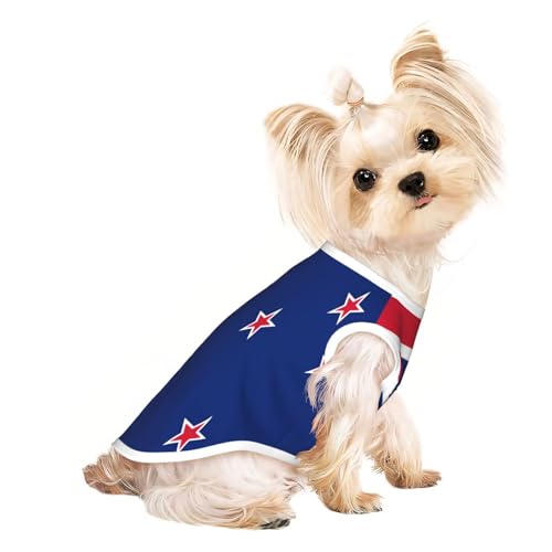 Haustier-T-Shirts mit neuseeländischer Flagge, weiche und atmungsaktive Hundekleidung, einfaches An- und Ausziehen, geeignet für kleine Haustiere Haustier-T-Shirts mit neuseeländischer Flagge, weiche und atmungsaktive Hundekleidung, einfaches An- und Ausziehen, geeignet für kleine Haustiere von UYHhgqw
