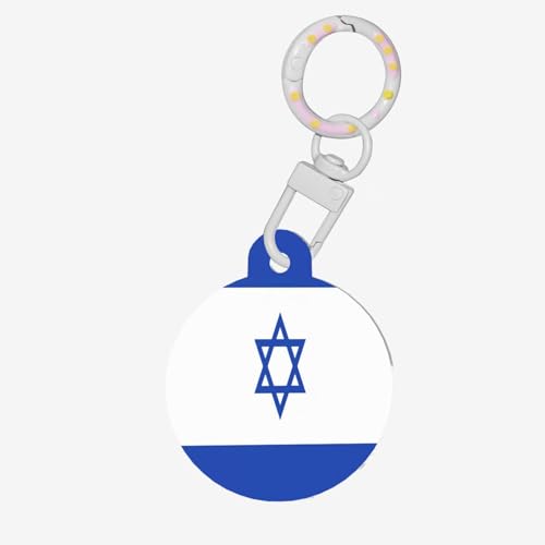 Haustiermarke, rund, Israel-Flagge, personalisierbar, für Haustiere, langlebiges Acrylmaterial, ideal für kleine bis große Hunde von UYHhgqw