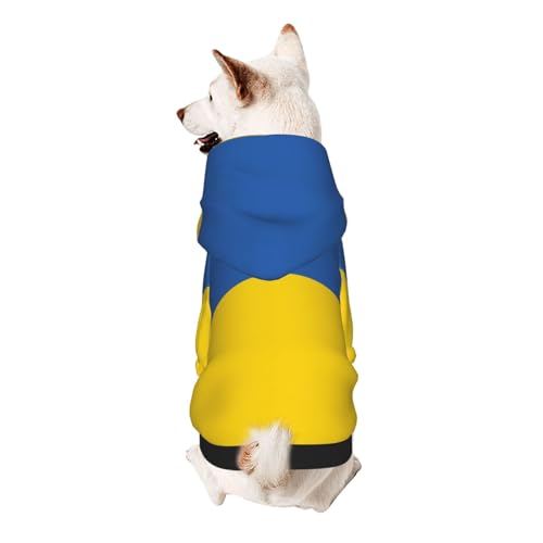 Hunde-Kapuzenpullover mit Flagge der Ukraine, weiches und atmungsaktives Polyester, Haustierkleidung für kleine Hunde, Jungen und Mädchen von UYHhgqw