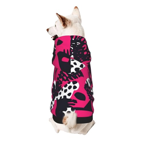 Hunde-Kapuzenpullover mit abstraktem Leopardenmuster, weiches und atmungsaktives Polyester, Haustierkleidung für kleine Hunde, Jungen und Mädchen von UYHhgqw