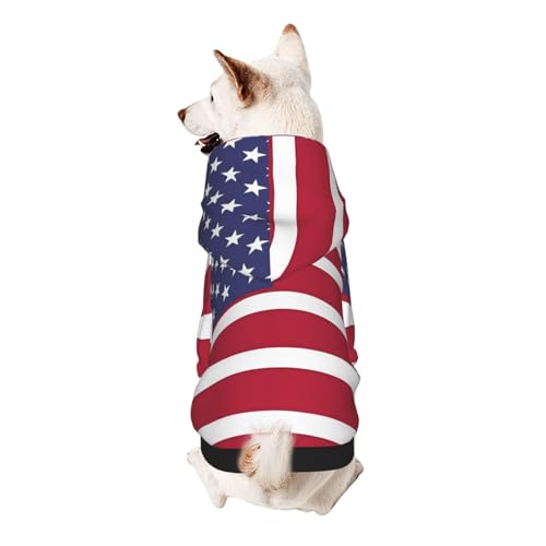 Hunde-Kapuzenpullover mit amerikanischer Flagge, weiches und atmungsaktives Polyester, Haustierkleidung für kleine Hunde, Jungen und Mädchen von UYHhgqw