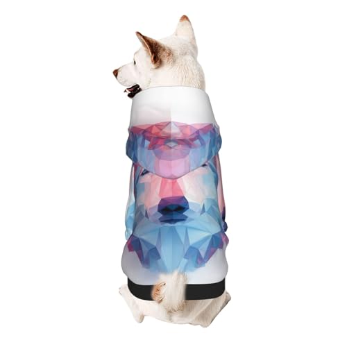 Hunde-Kapuzenpullover mit buntem Wolfskopf, weiches und atmungsaktives Polyester, Haustierkleidung für kleine Hunde, Jungen und Mädchen von UYHhgqw