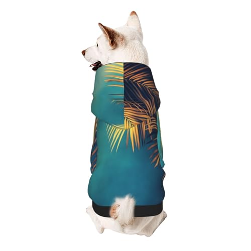 Hunde-Kapuzenpullover mit verwelkten Palmenblättern, weiches und atmungsaktives Polyester, Haustierkleidung für kleine Hunde, Jungen und Mädchen von UYHhgqw