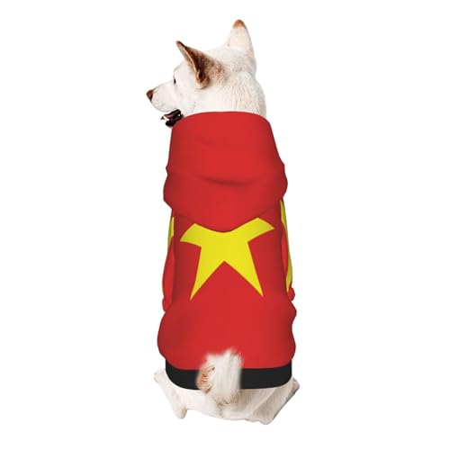 Hunde-Kapuzenpullover mit vietnamesischer Flagge, weiches und atmungsaktives Polyester, Haustierkleidung für kleine Hunde, Jungen und Mädchen von UYHhgqw