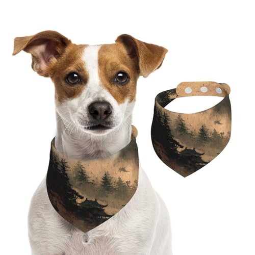 Hundehalstücher mit Tintenwaschung, weich, bequem, verstellbare Passform für Jungen und Mädchen, drei Größen für Katzen und Hunde von UYHhgqw