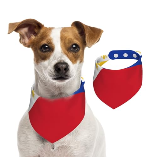 Hundehalstücher mit philippinischer Flagge, weich, bequem, verstellbare Passform für Jungen und Mädchen, drei Größen für Katzen und Hunde Hundehalstücher mit philippinischer Flagge, weich, bequem, verstellbare Passform für Jungen und Mädchen, drei Größen für Katzen und Hunde von UYHhgqw