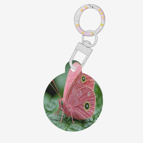 Hundemarke mit rosa Schmetterlingen – Personalisierte Hundemarken für Haustiere, langlebiges Acrylmaterial, ideal für kleine bis große Hunde von UYHhgqw