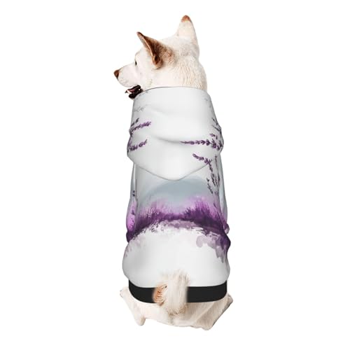 Lavendelfarbener Hunde-Kapuzenpullover, weiches und atmungsaktives Polyester, Haustierkleidung für kleine Hunde, Jungen und Mädchen von UYHhgqw