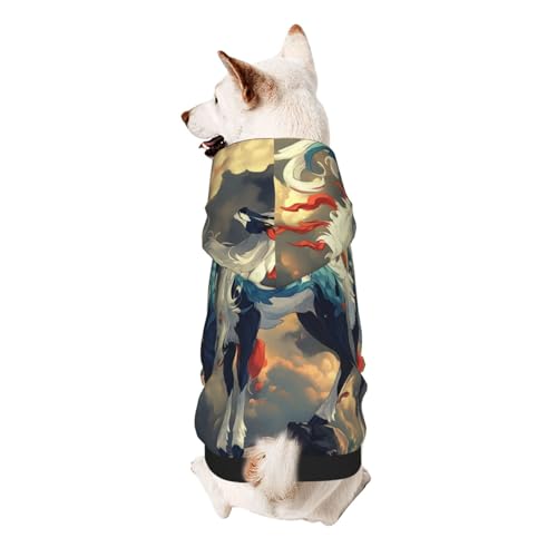 Qilin Hunde-Kapuzenpullover mit geheimer Sprache, weiches und atmungsaktives Polyester, Haustierkleidung für kleine Hunde, Jungen und Mädchen von UYHhgqw