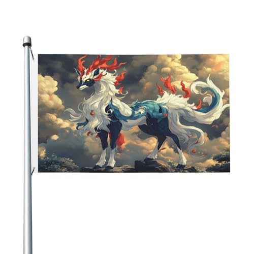 Qilin Secret Language doppelseitige Flagge, 90 x 152 cm, strapazierfähig, für den Außenbereich und Garten, perfekt für Schlafzimmer und Garten Qilin Secret Language doppelseitige Flagge, 90 x 152 cm, strapazierfähig, für den Außenbereich und Garten, perfekt für Schlafzimmer und Garten von UYHhgqw