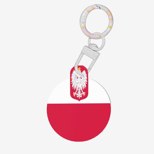 Runde Haustiermarke mit Flagge Polens, personalisierte Erkennungsmarken für Haustiere, langlebiges Acrylmaterial, ideal für kleine bis große Hunde von UYHhgqw