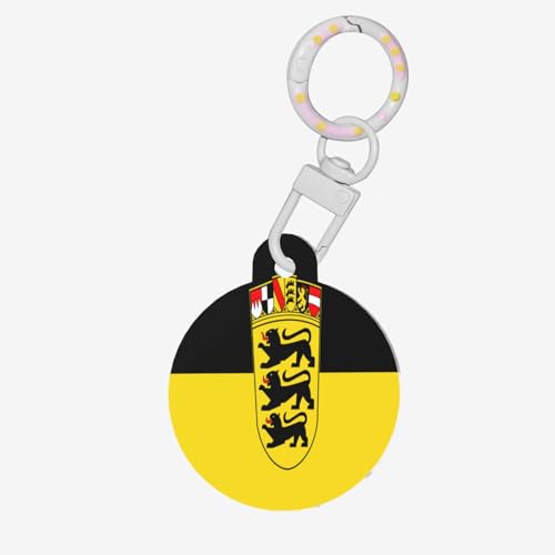 Runde Haustiermarke mit Flagge des Landes Baden-Württemberg – Personalisierte Hundemarken für Haustiere, strapazierfähiges Acrylmaterial, ideal für kleine bis große Hunde von UYHhgqw