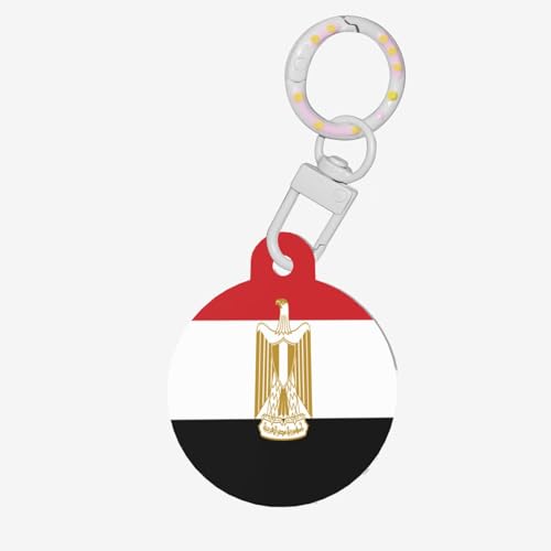 Runde Haustiermarke mit ägyptischer Flagge, personalisierte Erkennungsmarken für Haustiere, langlebiges Acrylmaterial, ideal für kleine bis große Hunde von UYHhgqw