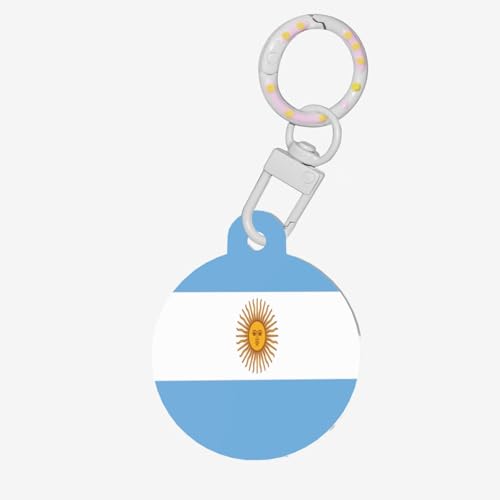 Runde Haustiermarke mit argentinischer Flagge, personalisierte Hundemarken für Haustiere, langlebiges Acrylmaterial, ideal für kleine bis große Hunde von UYHhgqw