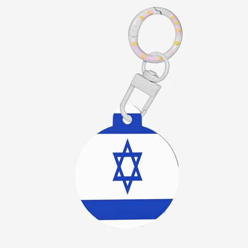Runde Haustiermarke mit israelischer Flagge, personalisierbare Hundemarken für Haustiere, langlebiges Acrylmaterial, ideal für kleine bis große Hunde von UYHhgqw