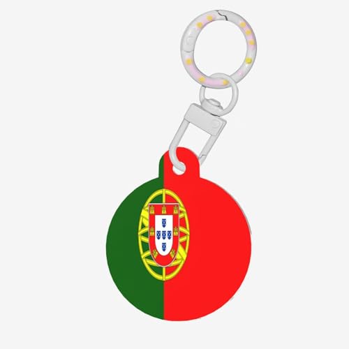 Runde Haustiermarke mit portugiesischer Flagge, personalisierte Hundemarken für Haustiere, langlebiges Acrylmaterial, ideal für kleine bis große Hunde von UYHhgqw