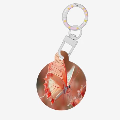 The Red Butterfly Round Pet Tag – Personalisierte Erkennungsmarken für Haustiere, langlebiges Acrylmaterial, ideal für kleine bis große Hunde von UYHhgqw