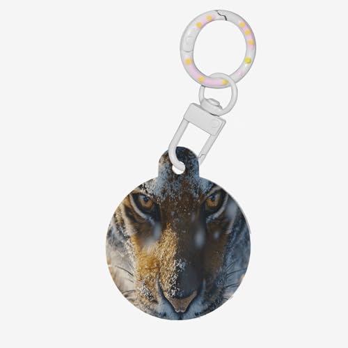 Tiger's Gaze Runde Haustiermarke – Personalisierte Erkennungsmarken für Haustiere, langlebiges Acrylmaterial, ideal für kleine bis große Hunde von UYHhgqw