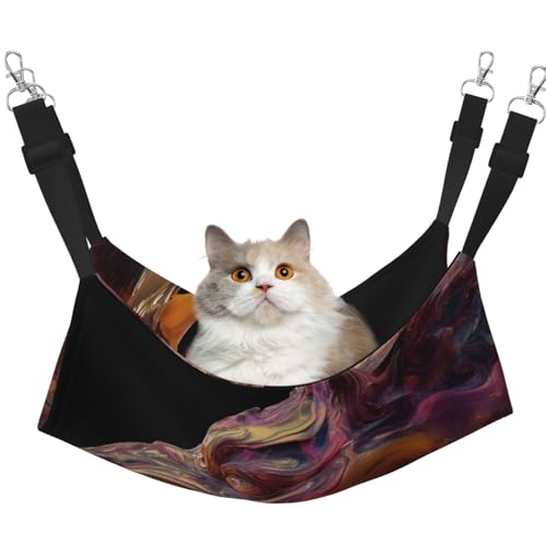 UYHhgqw Aurora Tiger Head Haustier-Hängematte, Samt-Hängematte für Katzen, verstellbare Gurte mit Metallhaken, perfekt für kleine Haustiere von UYHhgqw