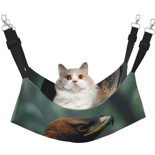 UYHhgqw Eagles In The Rainforest Haustier-Hängematte, Samt-Hängematte für Katzen, verstellbare Gurte mit Metallhaken, perfekt für kleine Haustiere von UYHhgqw