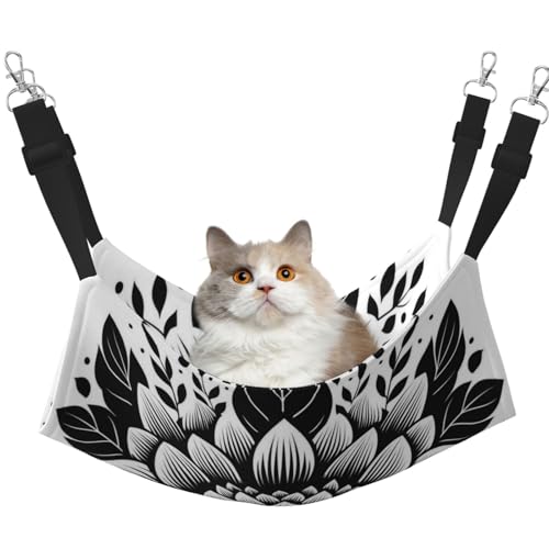 UYHhgqw Einfache Mandala-Haustier-Hängematte, Samt-Hängematte für Katzen, verstellbare Gurte mit Metallhaken, perfekt für kleine Haustiere von UYHhgqw