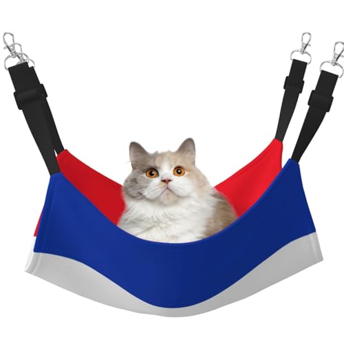 UYHhgqw Haustier-Hängematte mit Flagge des Kantons Schleswig-Holstein, Samt-Katzenbett-Hängematte, verstellbare Gurte mit Metallhaken, perfekt für kleine Haustiere von UYHhgqw