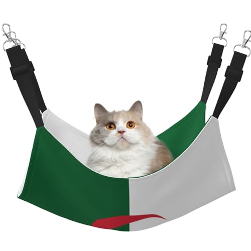 UYHhgqw Haustier-Hängematte mit Flagge von Algerien, Samt, verstellbare Gurte mit Metallhaken, perfekt für kleine Haustiere UYHhgqw Haustier-Hängematte mit Flagge von Algerien, Samt, verstellbare Gurte mit Metallhaken, perfekt für kleine Haustiere von UYHhgqw