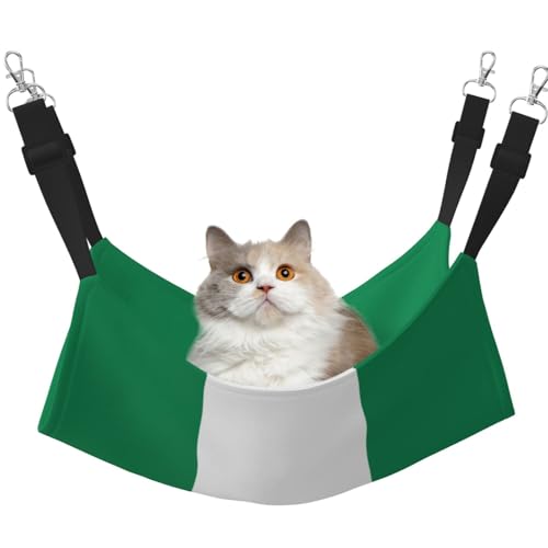 UYHhgqw Haustier-Hängematte mit Flagge von Nigeria, Samt, verstellbare Gurte mit Metallhaken, perfekt für kleine Haustiere von UYHhgqw