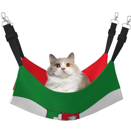 UYHhgqw Haustier-Hängematte mit Flagge von Nordrhein Westfalen, Samt-Hängematte für Katzen, verstellbare Gurte mit Metallhaken, perfekt für kleine Haustiere von UYHhgqw