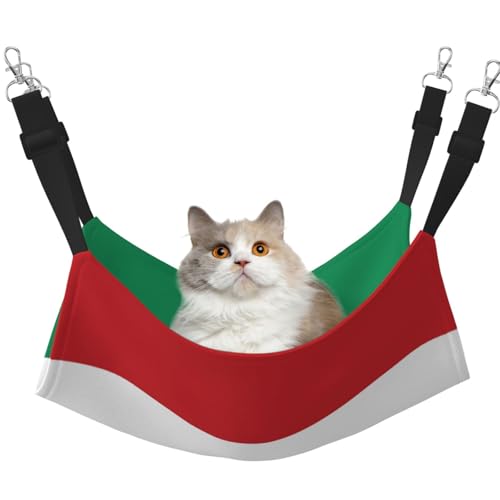 UYHhgqw Haustier-Hängematte mit Flagge von Ungarn, Samt, verstellbare Gurte mit Metallhaken, perfekt für kleine Haustiere von UYHhgqw