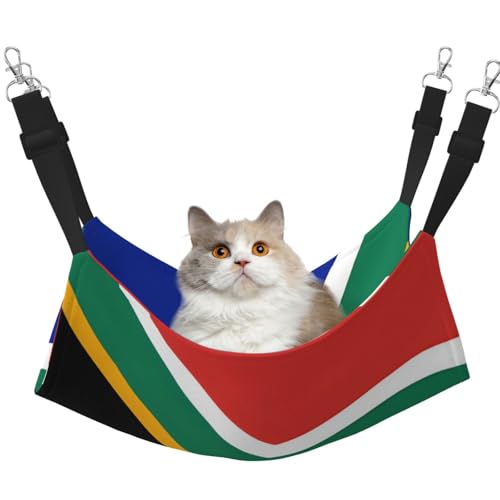UYHhgqw Haustier-Hängematte mit Südafrika-Flagge, Samt, verstellbare Gurte mit Metallhaken, perfekt für kleine Haustiere UYHhgqw Haustier-Hängematte mit Südafrika-Flagge, Samt, verstellbare Gurte mit Metallhaken, perfekt für kleine Haustiere von UYHhgqw