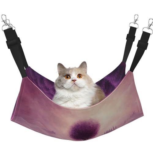 UYHhgqw Lavender Dream Haustier-Hängematte, Samt-Hängematte für Katzen, verstellbare Gurte mit Metallhaken, perfekt für kleine Haustiere von UYHhgqw