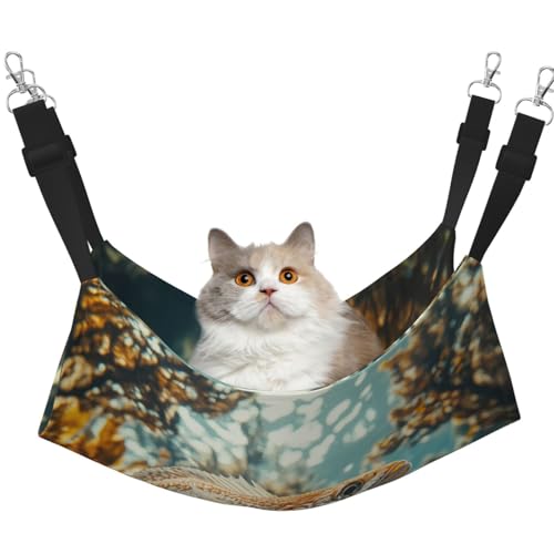 UYHhgqw Leisurely Fish Haustier-Hängematte, Samt-Hängematte für Katzen, verstellbare Gurte mit Metallhaken, perfekt für kleine Haustiere von UYHhgqw