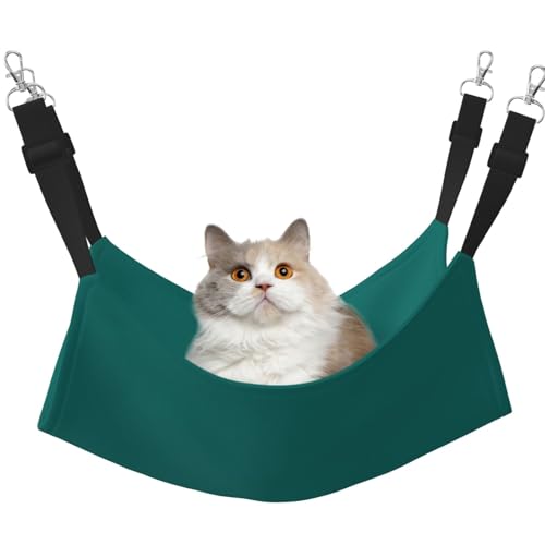 UYHhgqw Natürliche grüne Haustier-Hängematte, Samt-Hängematte für Katzen, verstellbare Gurte mit Metallhaken, perfekt für kleine Haustiere von UYHhgqw