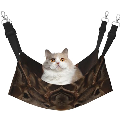 UYHhgqw Niedliche Hirsch-Haustier-Hängematte, Samt-Hängematte für Katzen, verstellbare Gurte mit Metallhaken, perfekt für kleine Haustiere UYHhgqw Niedliche Hirsch-Haustier-Hängematte, Samt-Hängematte für Katzen, verstellbare Gurte mit Metallhaken, perfekt für kleine Haustiere von UYHhgqw