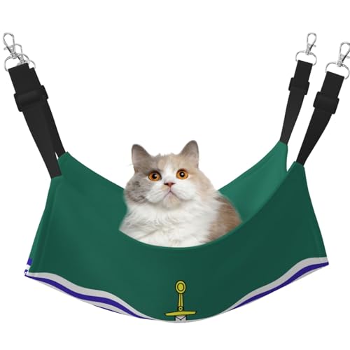 UYHhgqw Peterborough Haustier-Hängematte mit Flagge, Samt, Katzenbett, verstellbare Gurte mit Metallhaken, perfekt für kleine Haustiere von UYHhgqw