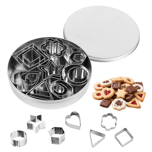 Mini Keks Ausstechformen Set, Kleine Plätzchen Ausstecher aus Edelstahl, 24 Stück Geometrische Keksausstecher für Backen Fondant Mini Keks Ausstechformen Set, Kleine Plätzchen Ausstecher aus Edelstahl, 24 Stück Geometrische Keksausstecher für Backen Fondant von UYOTBKEUB