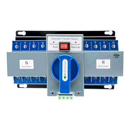 Netzumschalter,Power Automatischer Transferschalter 4p 63a Notstrom Umschalter Lastumschalter mit Elektromechanischem Verriegelungsschutz,Für Haushaltsstrom, Kamine von UYRTOY