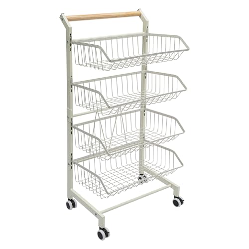 UYRTOY Gemüseregal für Küche,Küchenwagen 4 Ebene Küchenwagen mit Feststellbaren Rädern Aufbewahrungswagen Küchenwagen auf Rädern,Verwendet in Badezimmern, Küchen,von Obst und Gemüse,Snacks (Weiß) UYRTOY Gemüseregal für Küche,Küchenwagen 4 Ebene Küchenwagen mit Feststellbaren Rädern Aufbewahrungswagen Küchenwagen auf Rädern,Verwendet in Badezimmern, Küchen,von Obst und Gemüse,Snacks (Weiß) von UYRTOY