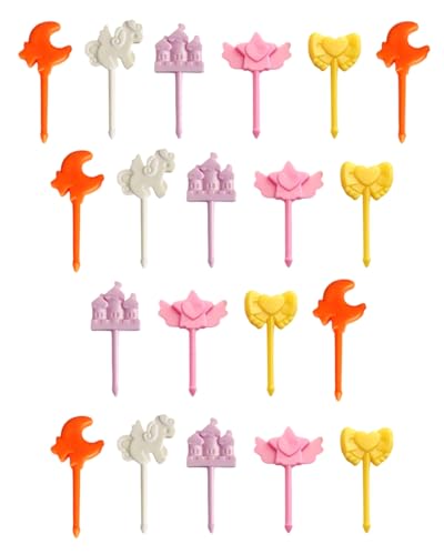 UYRVAPE 20pcs Mini Cartoon Bento Obstgabeln Zahnstocher FüR Kinder Food Kuchen Picks ZubehöR SüßE spieße Erwachsene Dessert Obst Kinderparty, Unicorn von UYRVAPE