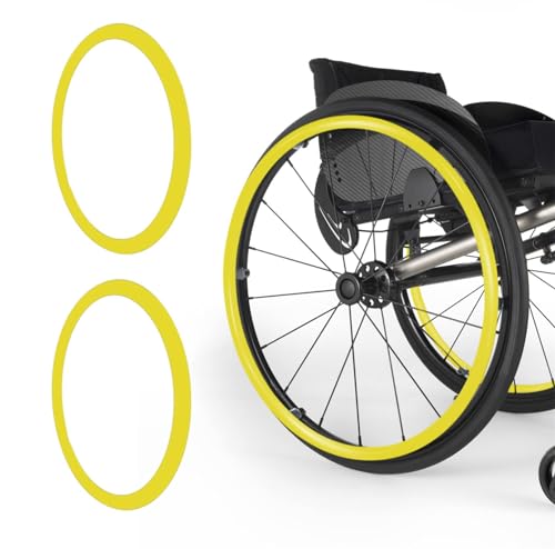 UYSELA 1 Paar Wheelchair Sliding Rim Covers Rollstuhl-Schiebereifenabdeckungen rutschfeste Handschiebeabdeckung Verbessert Griffigkeit Und Traktion Leicht Zu Entnehmen und Zu Reinig,Gelb,24in von UYSELA